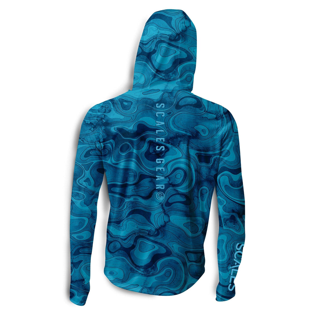 Black Scalesgear Topo Hooded Performance long sleeve shirt with a hood and performance fabric for active wear.