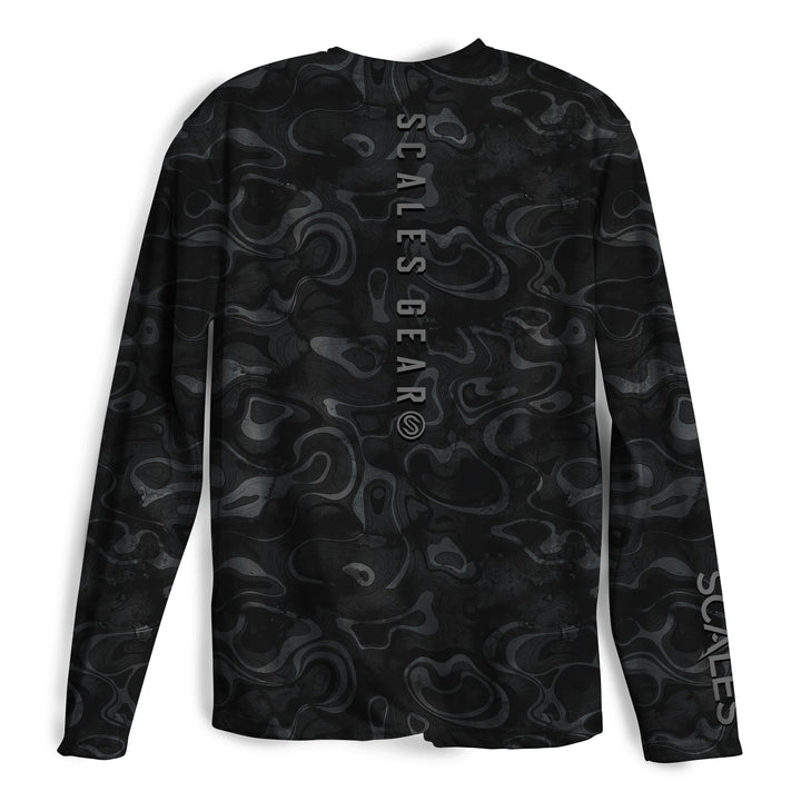 Black Scalesgear Topo LS Performance Long Sleeve Tee with moisture-wicking fabric and athletic fit.