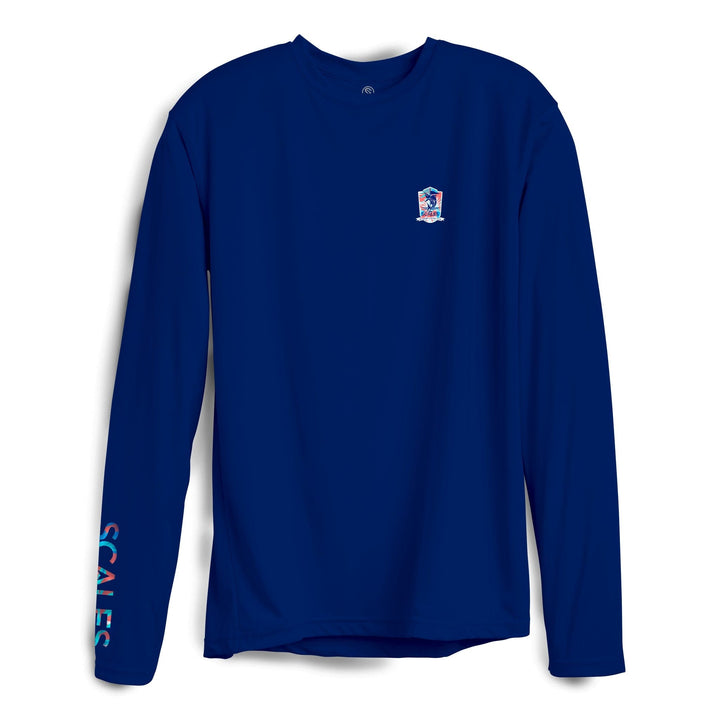 Marine tropical country club long sleeve performance tee by Scalesgear, featuring lightweight fabric and a relaxed fit.