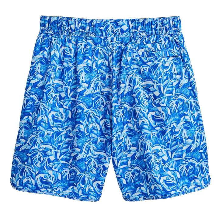 Royal blue Jungle Sail Captain Snacks Volleys shorts by Scalesgear.com, featuring a comfortable fit and vibrant nautical print.