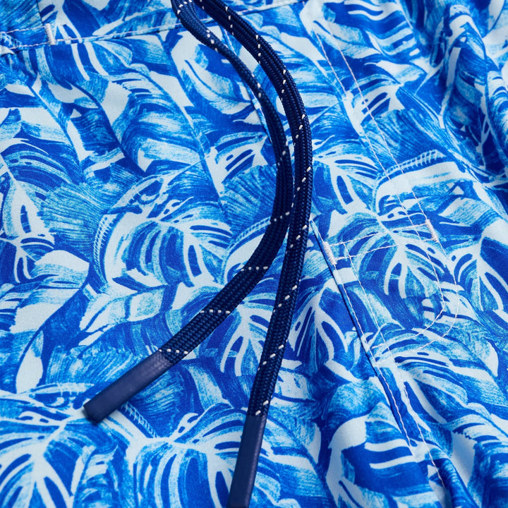 Royal blue Jungle Sail Captain Snacks Volleys shorts by Scalesgear.com, featuring a comfortable fit and casual style.