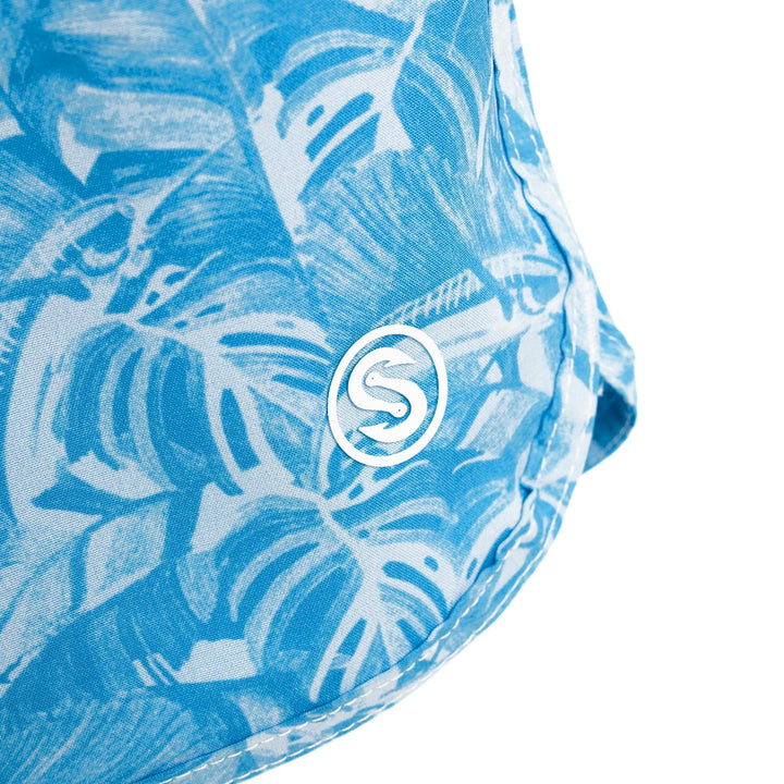 Powder blue Jungle Sail Captain Snacks Volleys shorts by Scalesgear.com with a relaxed fit and casual style.