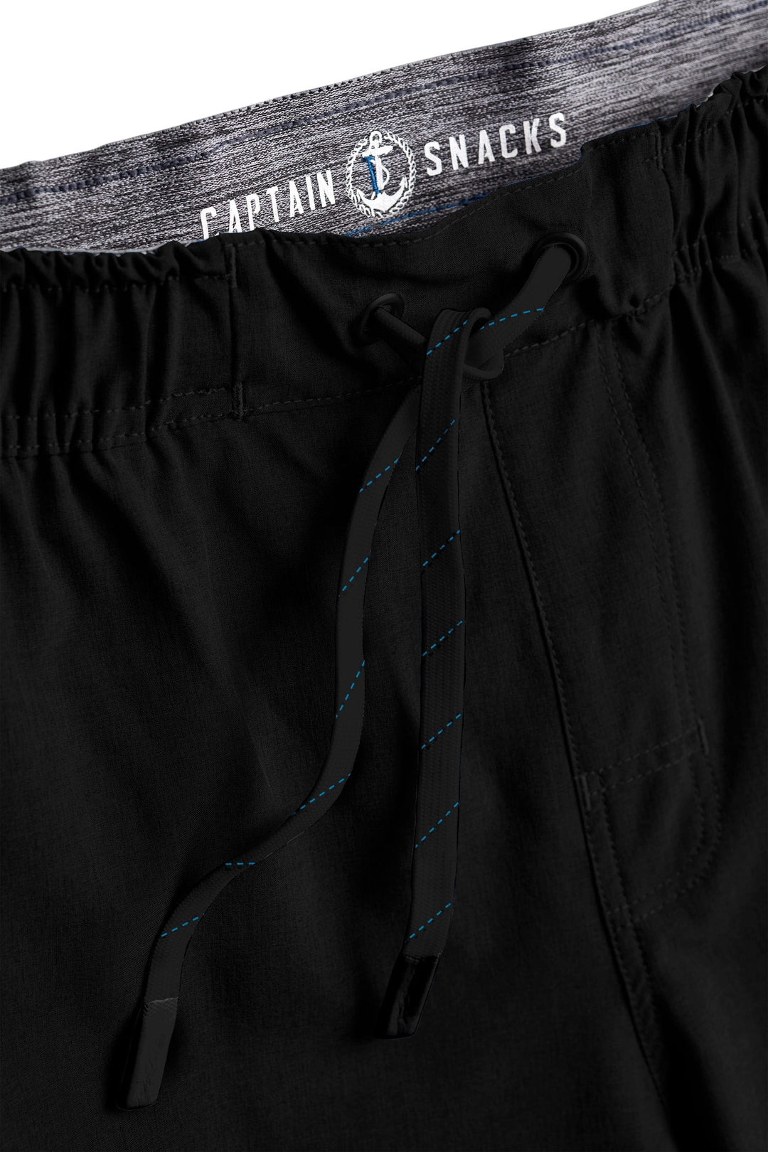 Black Heather Solid Captain Snacks Volleys shorts by Scalesgear.com, featuring a comfortable fit and athletic design.