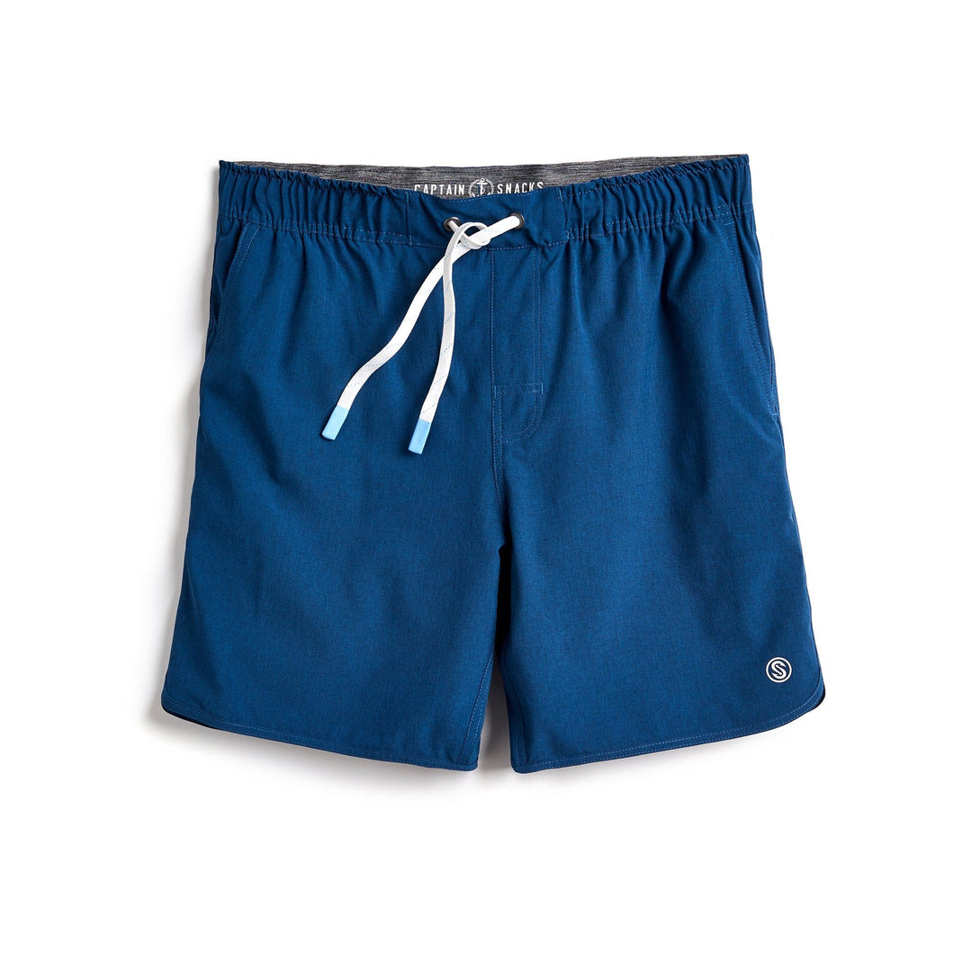 Black Heather Solid Captain Snacks Volleys shorts by Scalesgear.com, featuring a comfortable fit and casual style.