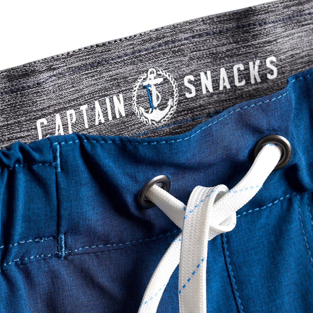 Black Heather Solid Captain Snacks Volleys shorts from Scalesgear.com showing a comfortable, sporty design with a drawstring waistband.