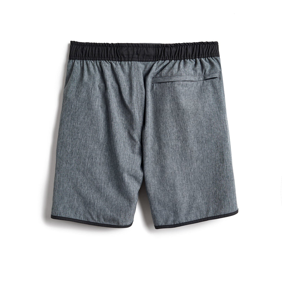 Black heather shorts with solid Captain Snacks Volleys design by Scalesgear.com, casual athletic shorts for comfortable wear.