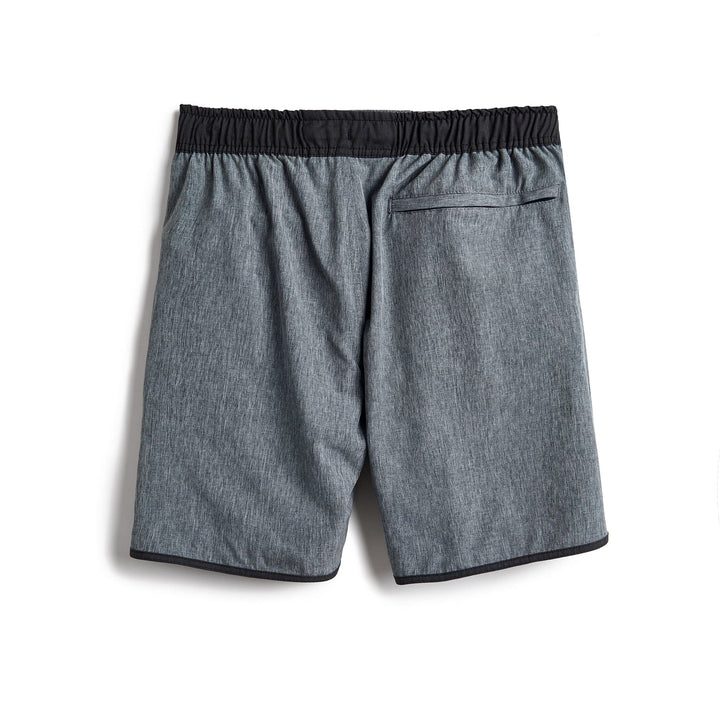 Black heather shorts with solid Captain Snacks Volleys design by Scalesgear.com, casual athletic shorts for comfortable wear.