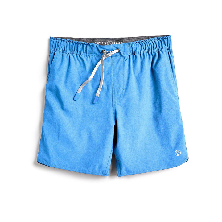 Black Heather Solid Captain Snacks Volleys shorts by Scalesgear.com, showing the comfortable, casual fit and waistband detail.