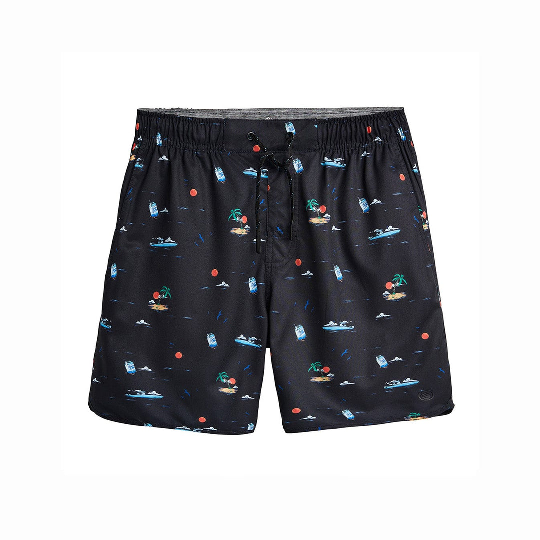 Black Booze Cruz Captain Snacks Volleys shorts by Scalesgear.com, casual athletic shorts with a comfortable fit.