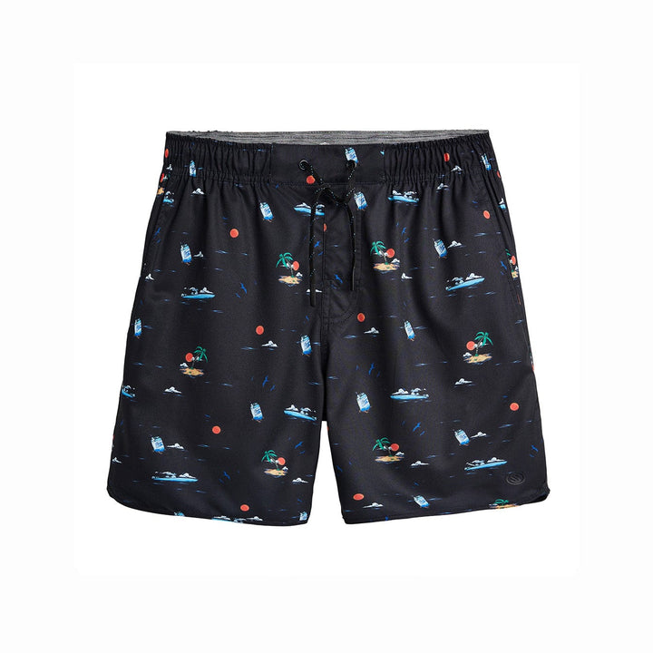 Black Booze Cruz Captain Snacks Volleys shorts by Scalesgear.com, casual athletic shorts with a comfortable fit.
