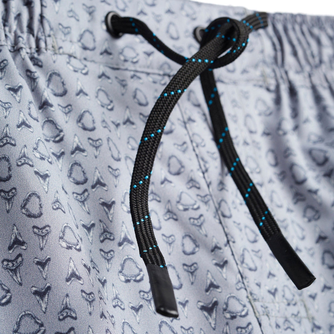 Grey Jaws Captain Snacks Volleys shorts by Scalesgear.com, featuring a comfortable fit and sporty design for active wear.