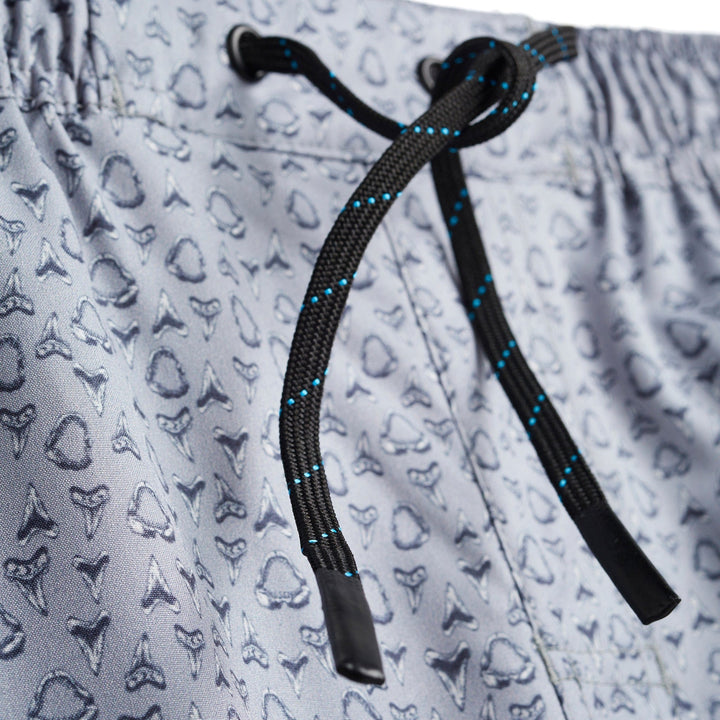 Grey Jaws Captain Snacks Volleys shorts by Scalesgear.com, featuring a comfortable fit and sporty design for active wear.