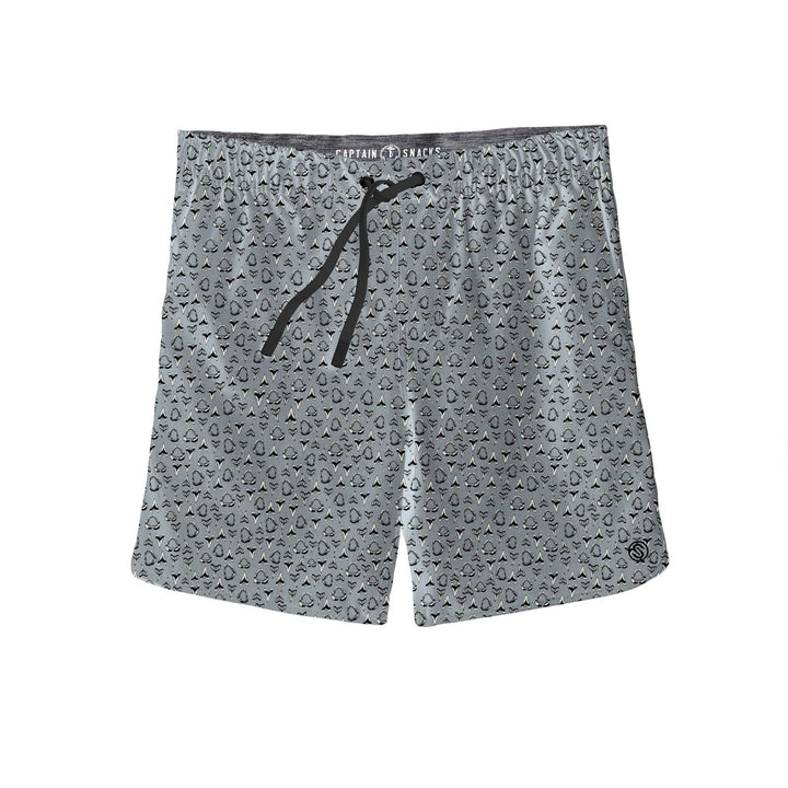 Scalesgear.com Jaws Captain Snacks Volleys shorts featuring a bold graphic design and comfortable fit for active wear.