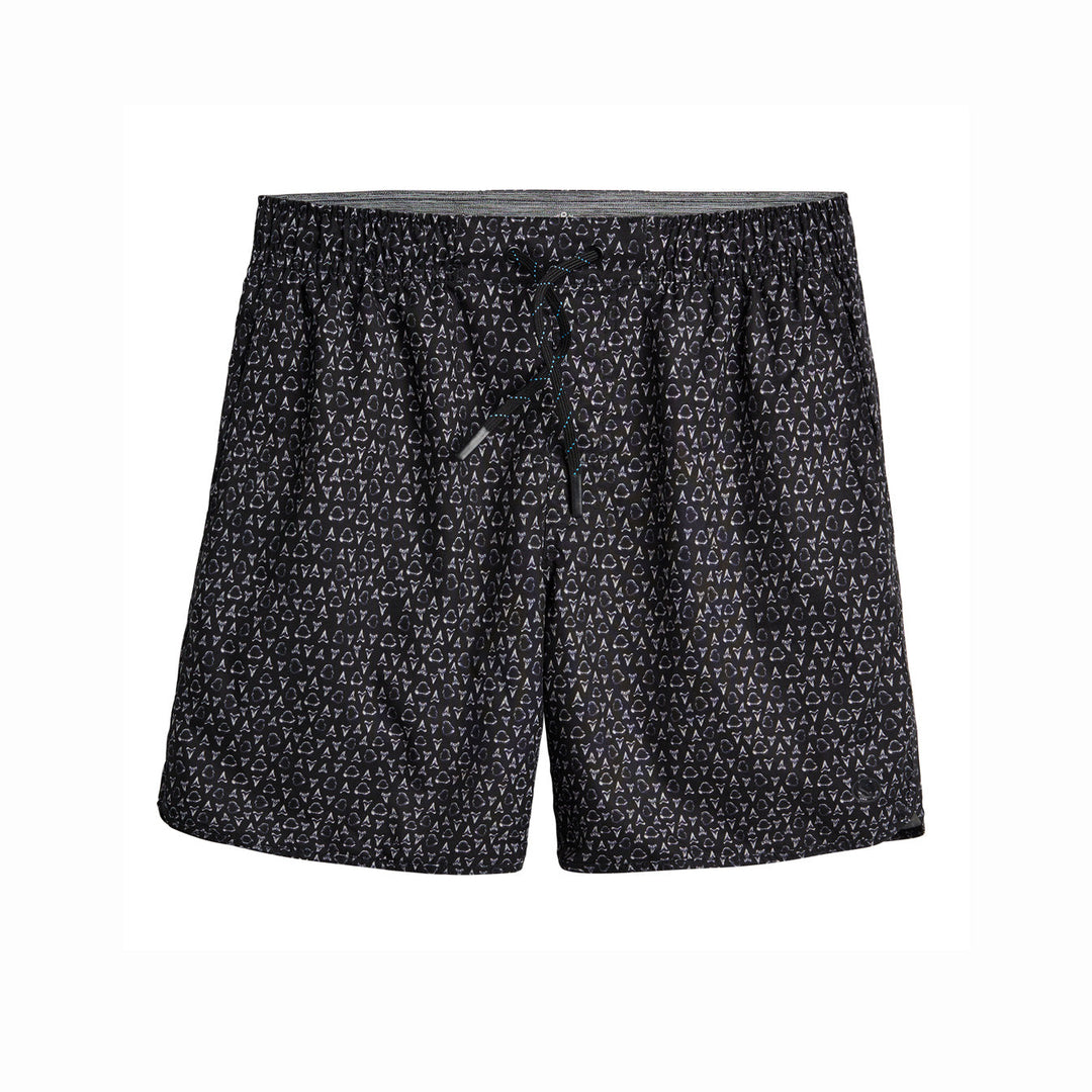 Black Jaws Captain Snacks Volleys shorts by Scalesgear.com with a relaxed fit and graphic design, suitable for casual wear.