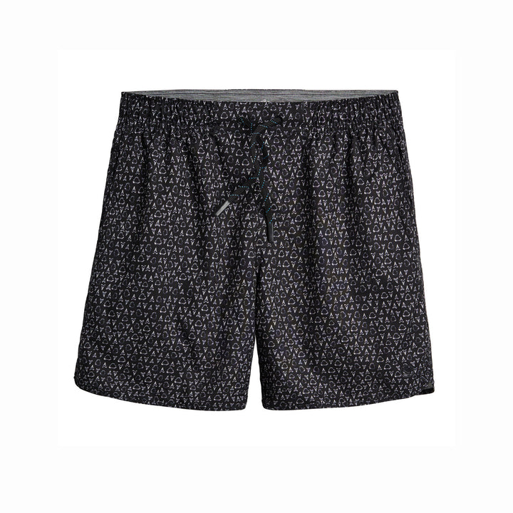 Black Jaws Captain Snacks Volleys shorts by Scalesgear.com with a relaxed fit and graphic design, suitable for casual wear.