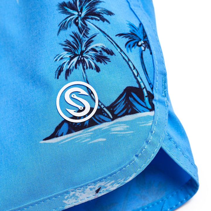 Powder blue Scalesgear Sporty Captain Snacks Volleys shorts with athletic fit and sporty design for active wear.