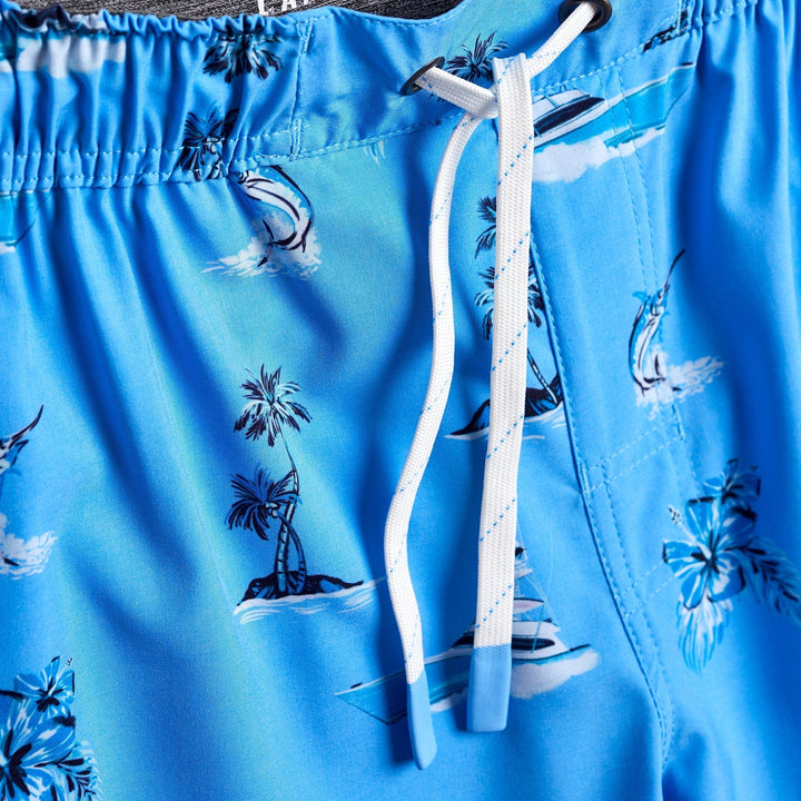 Powder blue sporty captain snacks volleyball shorts by Scalesgear.com, featuring a comfortable fit and athletic design.