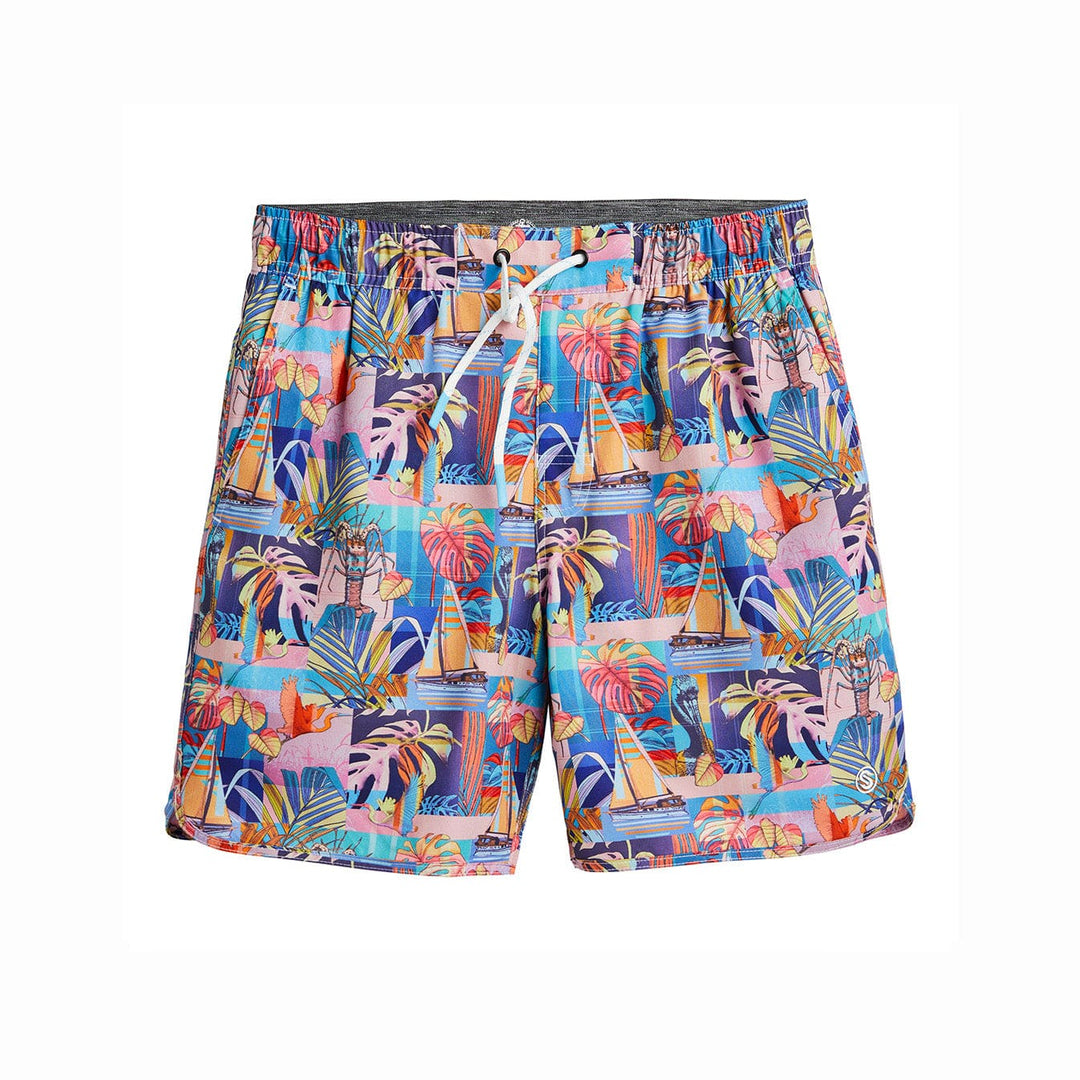 Light pink FLA Living Captain Snacks Volleys shorts with a relaxed fit, styled for casual wear, by Scalesgear.com.