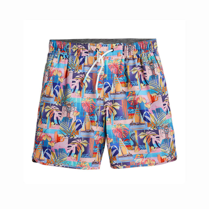 Light pink FLA Living Captain Snacks Volleys shorts with a relaxed fit, styled for casual wear, by Scalesgear.com.