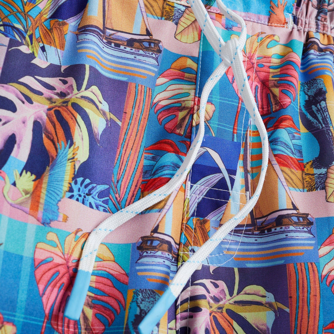 Light pink FLA Living Captain Snacks Volleys shorts with a relaxed fit and elastic waistband, designed for casual wear.
