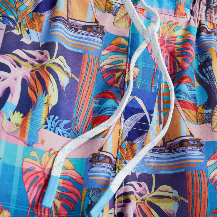 Light pink FLA Living Captain Snacks Volleys shorts with a relaxed fit and elastic waistband, designed for casual wear.