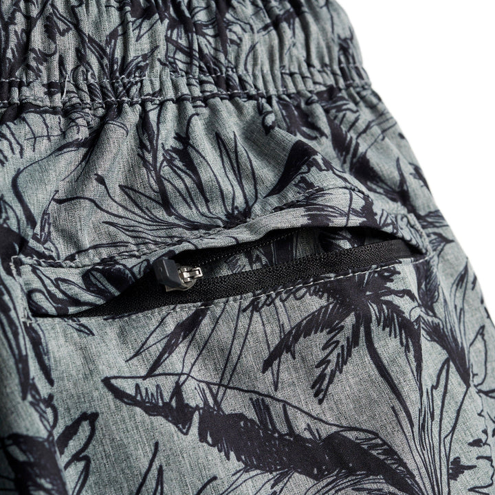 Grey heather Loose Lines Captain Snacks Volleys shorts from Scalesgear.com, featuring a comfortable relaxed fit and casual design.