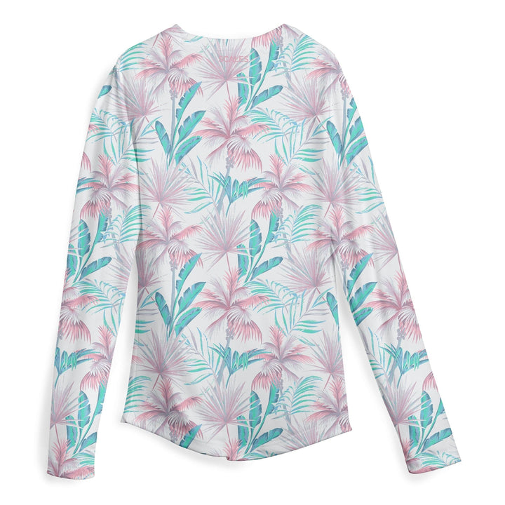 White women's performance long sleeve top by Scalesgear, designed for active wear with a comfortable fit and stylish look.