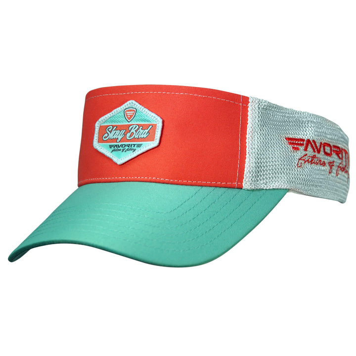 Favorite Fishing visor hat with curved brim and adjustable strap, featuring the Favorite Fishing logo on the front.