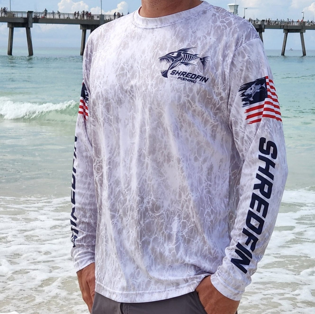 ShredFin Freedom Performance Shirt in small size, featuring lightweight fabric and athletic fit for active wear.
