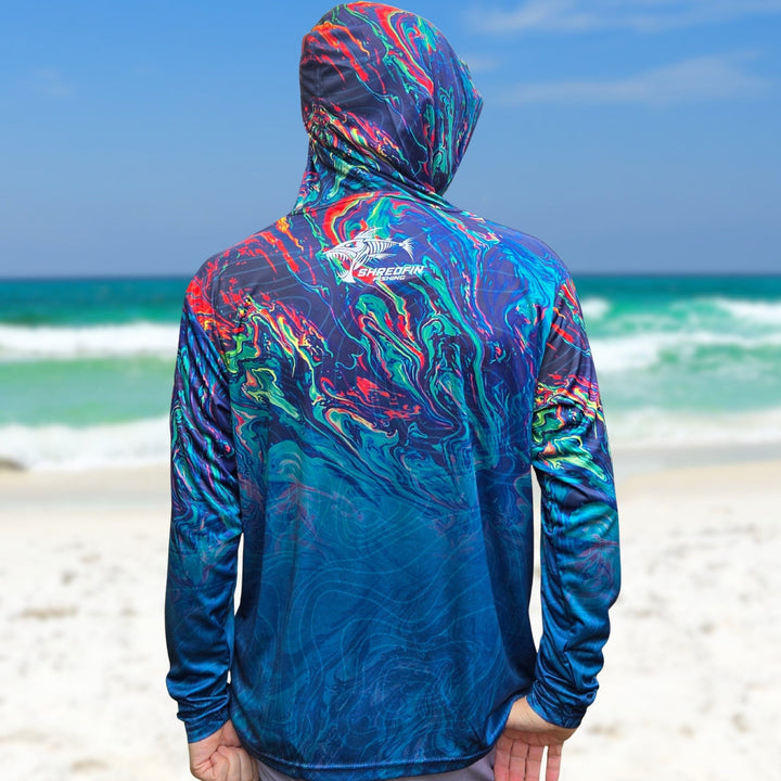 ShredFin StormSurge Hooded Performance Shirt | Electric Swirl