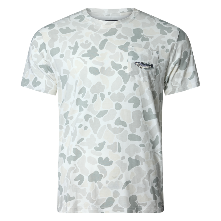 Sportsman Gear Pursuit bamboo pocket performance T-shirt in small and large sizes, made from eco-friendly bamboo fabric.