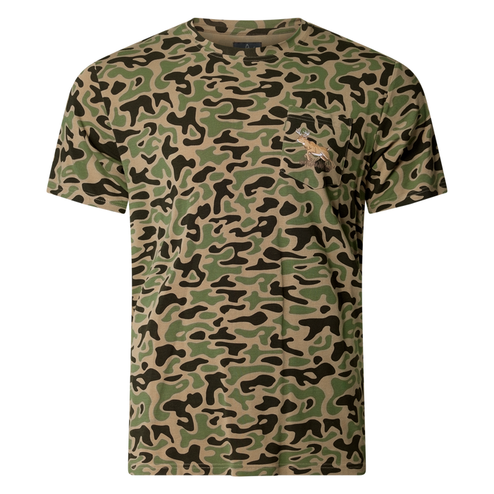 Sportsman Gear Pursuit bamboo pocket performance T-shirt in small and large sizes, made from sustainable bamboo fabric.