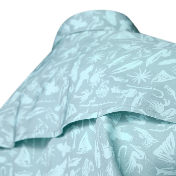 Old-school Fly Shirt by Sportsman Gear, featuring a classic design with fly fishing-inspired details and durable fabric.