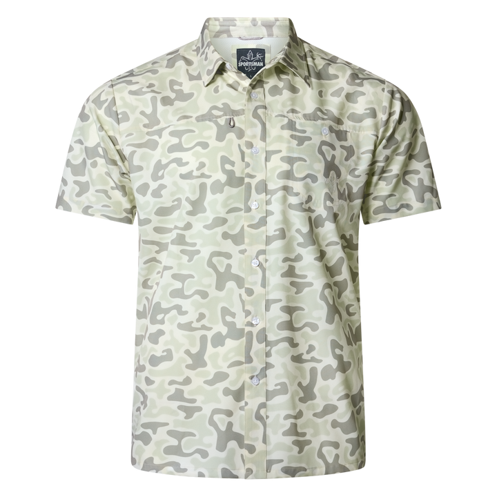 Old-school Sportsman Gear Fly Shirt with lightweight fabric and classic design, suitable for outdoor adventures and casual wear.