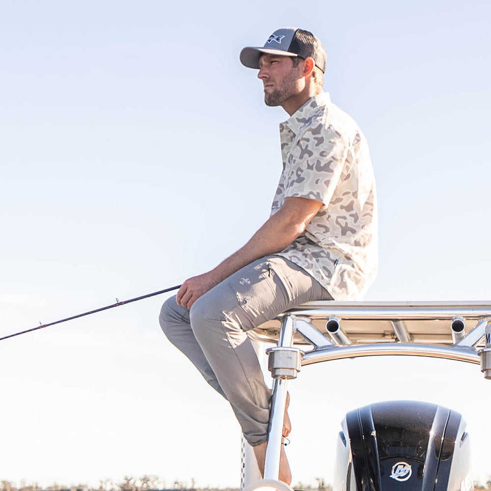 Sportsman Gear fly shirt with a classic design, lightweight fabric, and casual fit, perfect for outdoor and everyday wear.
