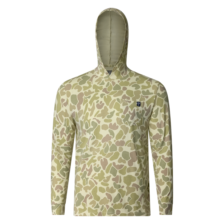 Sportsman Gear bamboo and Pima sun protection performance hoodie, lightweight, breathable, and designed for outdoor activities.