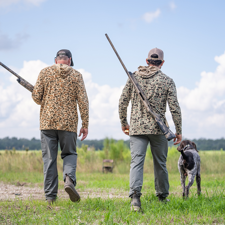 Sportsman Gear bamboo and Pima sun protection hoodie, lightweight performance hoodie with long sleeves and athletic fit.