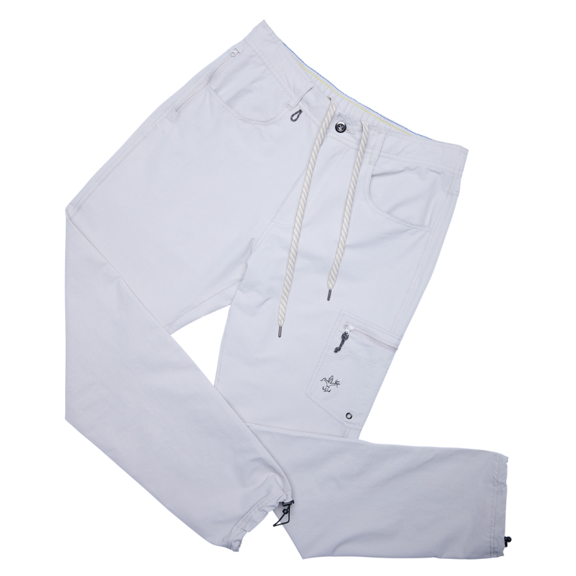 Men's Reaper Lightweight Performance Fishing Pants by Sportsman Gear, hot weather style in stone color with adjustable waist.