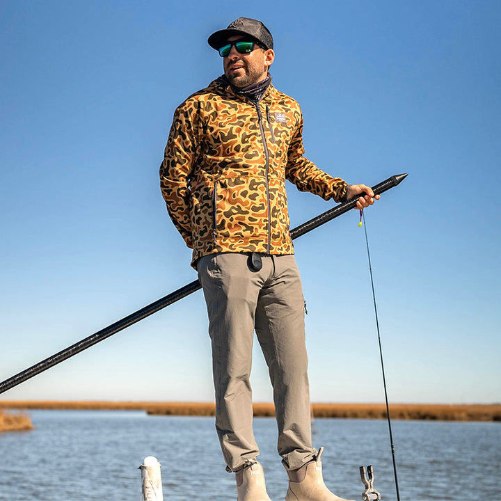 Sportsman Gear Reaper lightweight performance fishing pants for men, hot weather, stone color, small size, breathable design