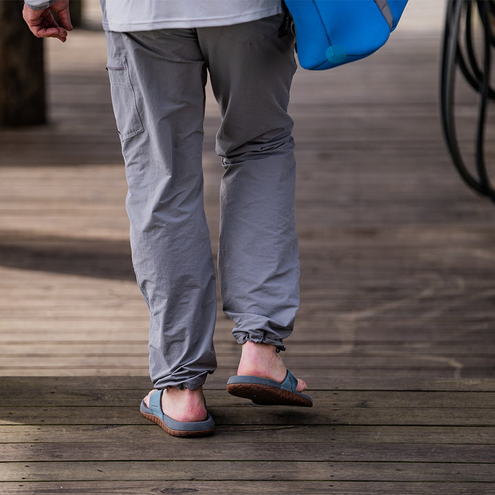Sportsman Gear Reaper lightweight performance men's fishing pants in stone, suitable for hot weather, with a slim fit and quick-dry fabric.