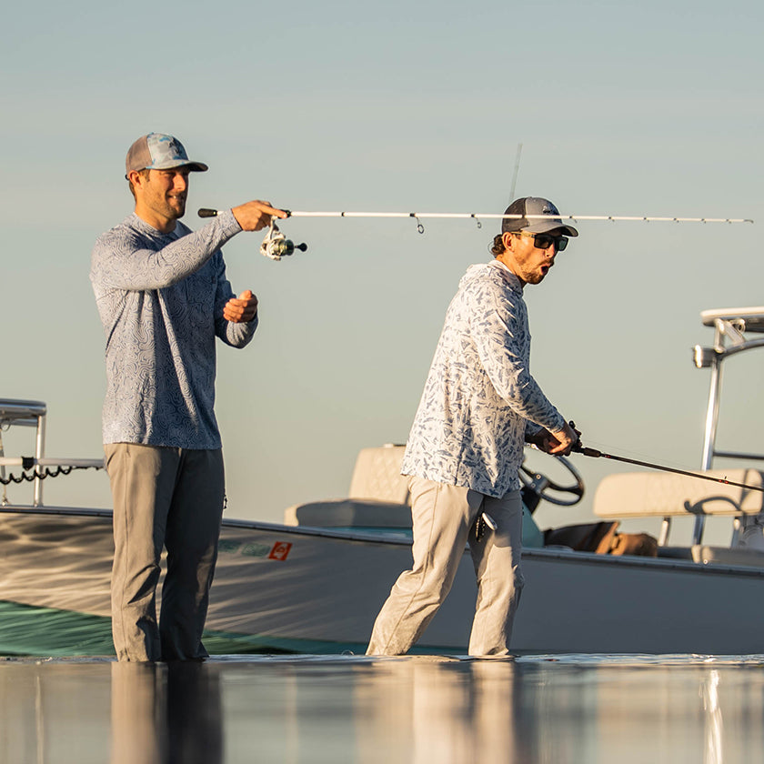 Reaper Lightweight Performance Fishing Pants for men, hot weather, in stone color, size 28-30, by Sportsman Gear.