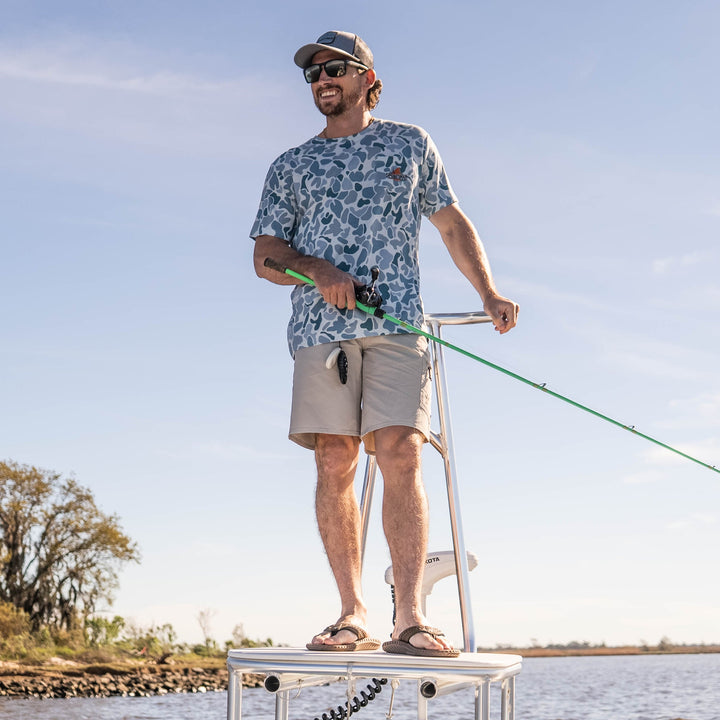 Men's Reaper Fishing Shorts 2.0 9-inch from Sportsman Gear, lightweight board shorts with a fishing-inspired design and quick-dry fabric.