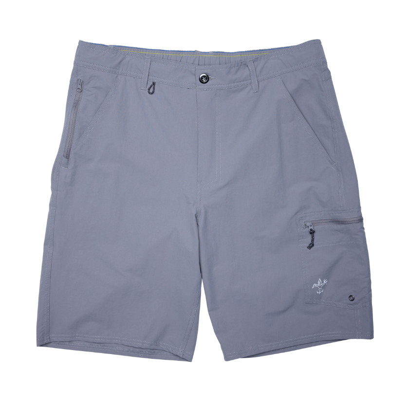 Sportsman Gear Reaper Fishing Shorts 2.0 9-inch men's board shorts with quick-dry fabric and vibrant design for fishing and casual wear.