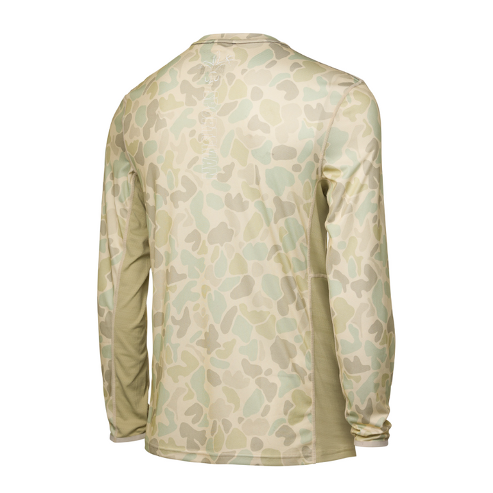Sportsman Gear Cool Breeze Pro 2.0 performance fishing shirt in glacier camo, short-sleeve design with moisture-wicking fabric.