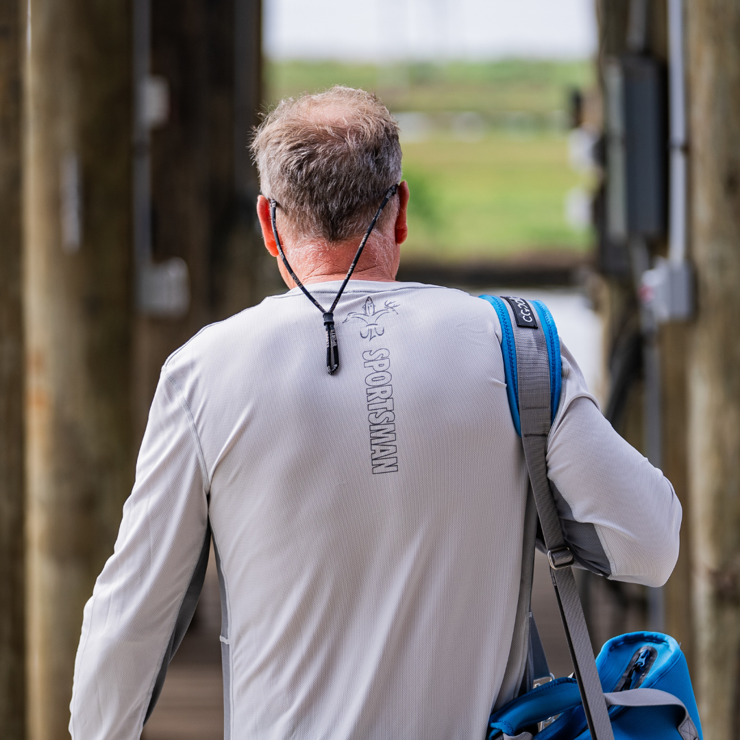 Small Cool Breeze Pro 2.0 performance fishing shirt by Sportsman Gear in glacier camo, featuring lightweight, breathable fabric.