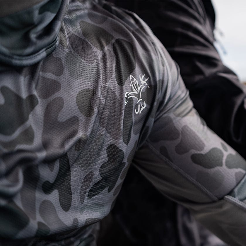 Sportsman Gear Cool Breeze 2.0 fishing hoodie, wave blue camo shirt with lightweight performance fabric and hood for outdoor fishing.