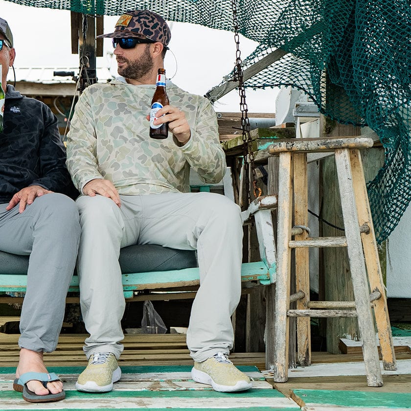 Small Cool Breeze 2.0 Performance Fishing Hoodie from Sportsman Gear, blue wave camo shirt ideal for outdoor activities.