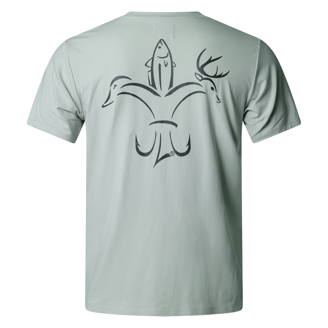 Sportsman Gear bamboo pocket T-shirt in small size, featuring a comfortable fit and breathable fabric for active wear.