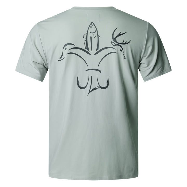 Sportsman Gear bamboo pocket T-shirt in small size, featuring a comfortable fit and breathable fabric for active wear.