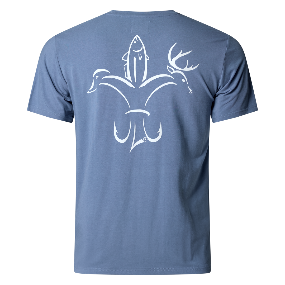 Sportsman Gear bamboo pocket T-shirt in small size, featuring a comfortable fit and casual style for active wear.